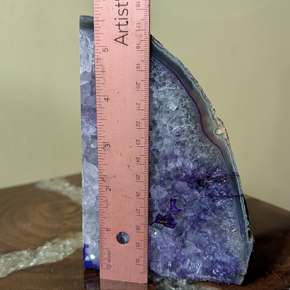 Brazilian Agate Geode Sections Set of 5 Purple Dyed - Picture 10 of 16